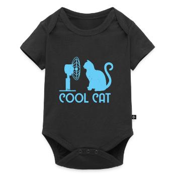 Cool Cat / Katze Bo-Grafik - Baby Premium Kurzarmbody - Schwarz - Vorne