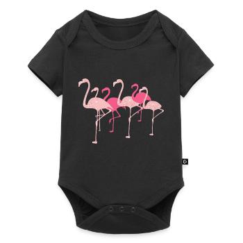 Flamingo flamant rose - Body à manches courtes Premium Bébé - noir - Devant