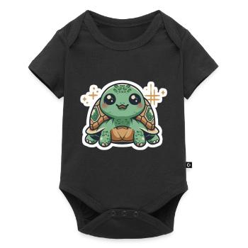 Amoureux des tortues - Body à manches courtes Premium Bébé - noir - Devant