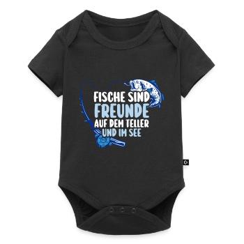 Angler Fishing Fishing Rod Fishing - Baby Premium short-sleeve bodysuit - black - Front