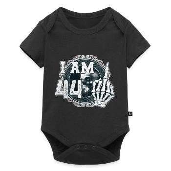 I'm 44 plus 1 middle finger Skull funny 45th - Baby Premium short-sleeve bodysuit - black - Front
