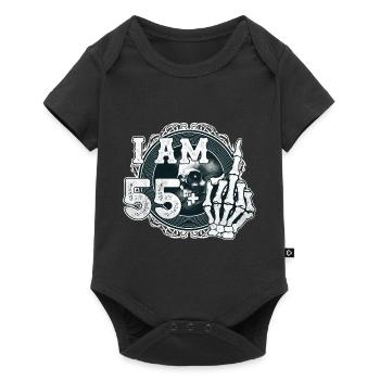 I'm 55 plus 1 middle finger Skull funny 56th - Baby Premium short-sleeve bodysuit - black - Front