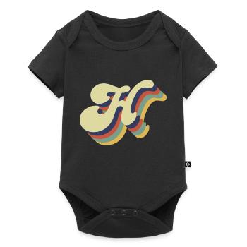 Retro Letter H - Baby Premium short-sleeve bodysuit - black - Front