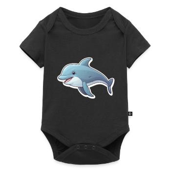 Dolphin Cute - Baby Premium short-sleeve bodysuit - black - Front