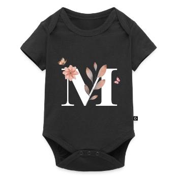 Letter M Wildflowers Watercolors - Baby Premium short-sleeve bodysuit - black - Front