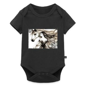 Flowers Women girl fashion design art female style - Baby Premium short-sleeve bodysuit - black - Front