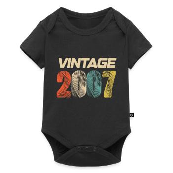 Jahrgang 2007 Retro - Bestseller - Baby Premium Kurzarmbody - Schwarz - Vorne