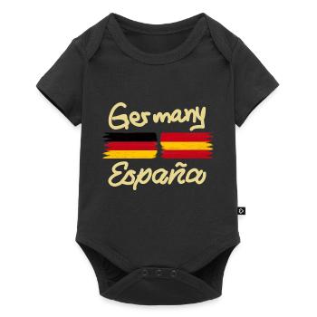 Deutschland Spanien Fahne vintage style - Baby Premium Kurzarmbody - Schwarz - Vorne