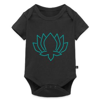 Yoga Lotus Blume türkis - Baby Premium Kurzarmbody - Schwarz - Vorne