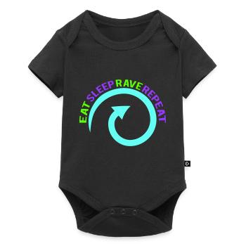 Manger dormir rave répéter nourriture sommeil corbeau disant - Body à manches courtes Premium Bébé - noir - Devant