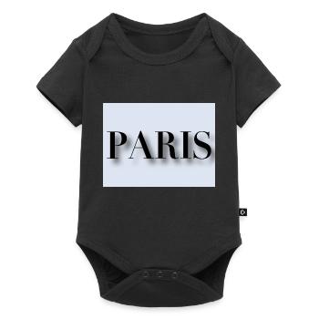 Paris - Baby Premium Kurzarmbody - Schwarz - Vorne