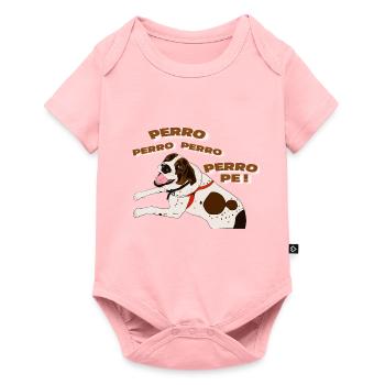 Morris IV white and brown puppy - Baby Premium short-sleeve bodysuit - rose - Front