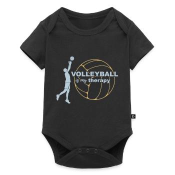 Le volley-ball est ma thérapie - Body à manches courtes Premium Bébé - noir - Devant