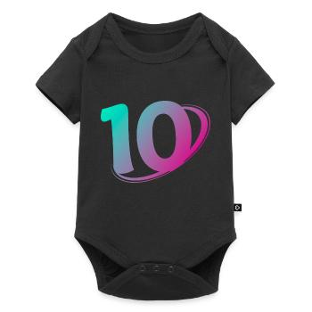 Number 10 multicolor - Baby Premium short-sleeve bodysuit - black - Front