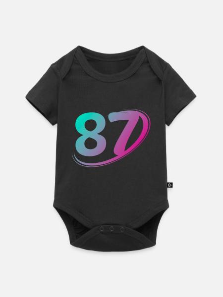 Nummer 87 mehrfarbig - Baby Premium Kurzarmbody - Schwarz