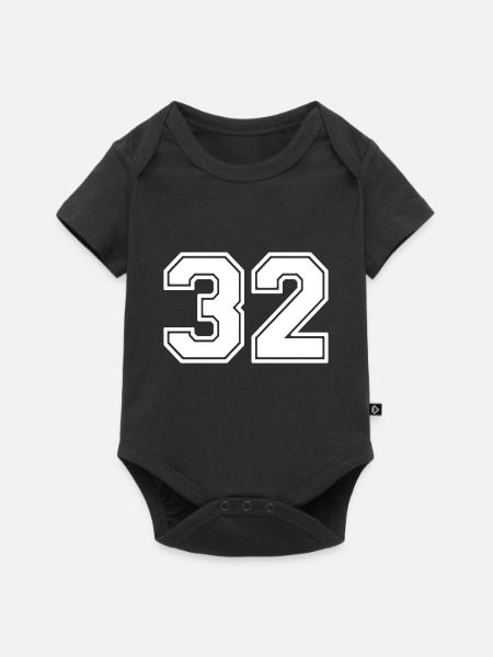 Nummer 32 - Baby Premium Kurzarmbody - Schwarz