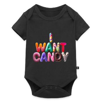 Je veux des bonbons - Body à manches courtes Premium Bébé - noir - Devant