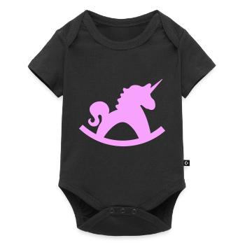 Unicorn Rocking Horse - Baby Premium short-sleeve bodysuit - black - Front