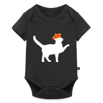 King Cat Royale Crown Queen King Silhouette - Baby Premium short-sleeve bodysuit - black - Front