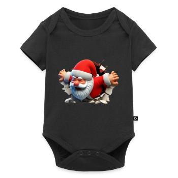 Santa in the hole from the front 2 - Baby Premium short-sleeve bodysuit - black - Front