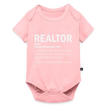 Agent immobilier - Body à manches courtes Premium Bébé - rose - Devant