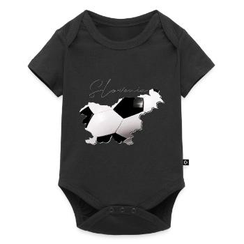 Slovenia map frames real football EN - Baby Premium short-sleeve bodysuit - black - Front
