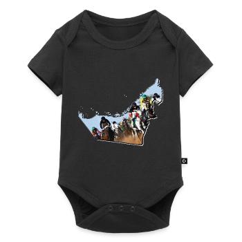 (Émirats arabes unis) Carte des Émirats Courses de chevaux encadrées - Body à manches courtes Premium Bébé - noir - Devant
