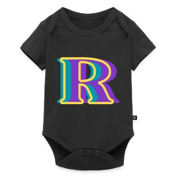 Multicolored letter r - Baby Premium short-sleeve bodysuit - black - Front