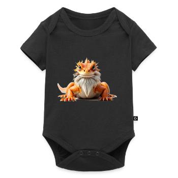 Bearded dragon orange white beard reptiles animal - Baby Premium Kurzarmbody - Schwarz - Vorne