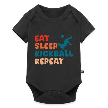 Eat Sleep Kickball Repeat Court Game Kick Ball - Baby Premium Kurzarmbody - Schwarz - Vorne