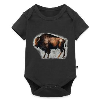 Bison Buffalo Bison Peinture grotte - Body à manches courtes Premium Bébé - noir - Devant