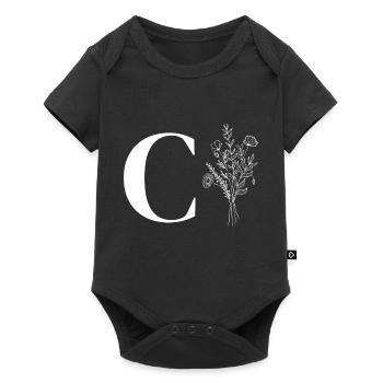Lette c fleurs minimalistes - Body à manches courtes Premium Bébé - noir - Devant