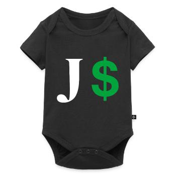Letter j dollar - Baby Premium short-sleeve bodysuit - black - Front