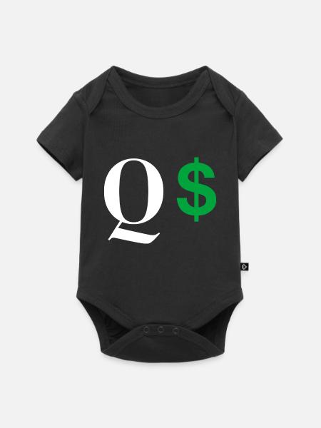 Buchstabe q dollar - Baby Premium Kurzarmbody - Schwarz