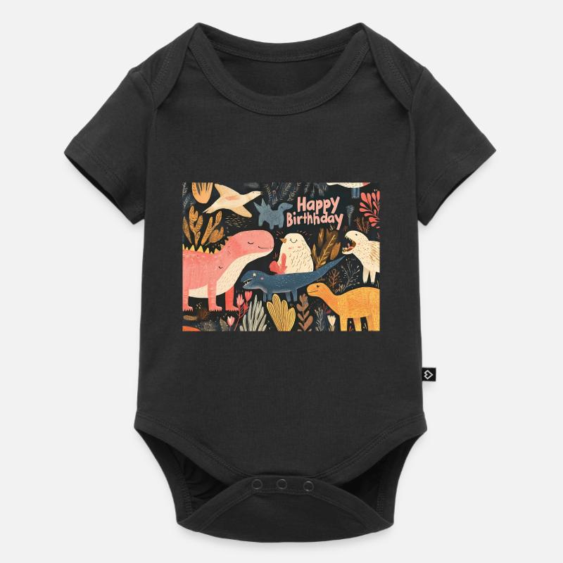 Joyeux anniversaire Dino - Body à manches courtes Premium Bébé - noir