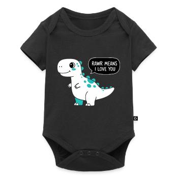 Rawr signifie Je t’aime - Body à manches courtes Premium Bébé - noir - Devant
