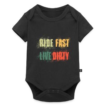 ROULEZ VITE, VIVEZ SALE – VTT - MOTOCROSS - Body à manches courtes Premium Bébé - noir - Devant