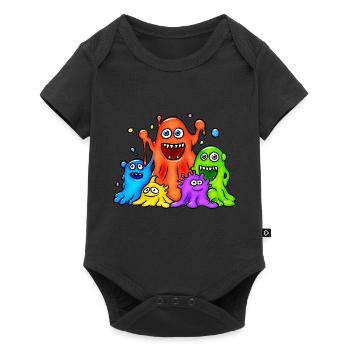 Colorful Slime Monsters - Baby Premium short-sleeve bodysuit - black - Front