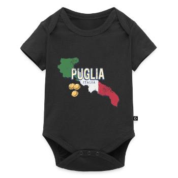 Pouilles Italie Région Rétro Vintage Souvenir - Body à manches courtes Premium Bébé - noir - Devant