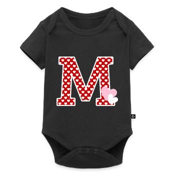 Letter m heart - Baby Premium short-sleeve bodysuit - black - Front