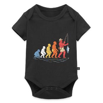 Evolution of the Funny Human Fisherman's Fishing - Baby Premium short-sleeve bodysuit - black - Front