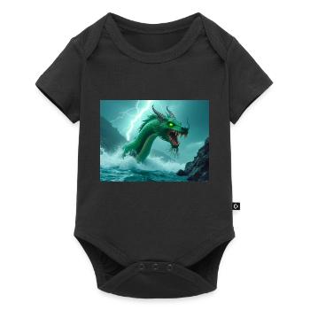 Jiao, stormy water dragon of Chinese mythology - Baby Premium short-sleeve bodysuit - black - Front