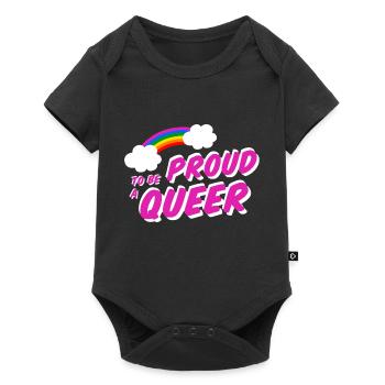 Fier d’être queer LGBT Chemise gay arc-en-ciel - Body à manches courtes Premium Bébé - noir - Devant