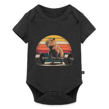 Soulevé de terre Capybara - Body à manches courtes Premium Bébé - noir - Devant