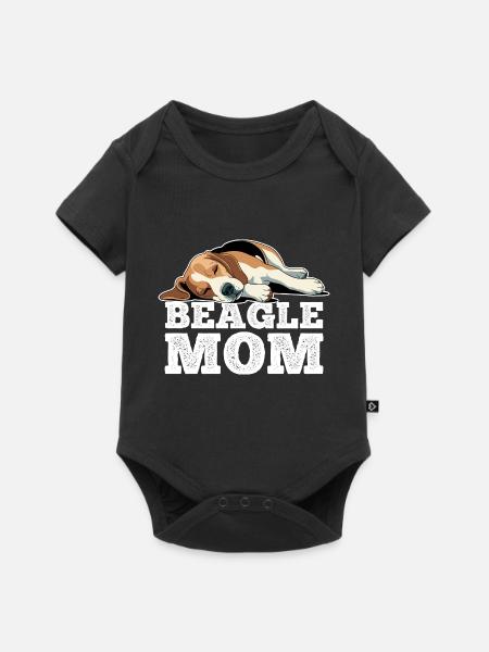 Beagle Mama - Baby Premium Kurzarmbody - Schwarz
