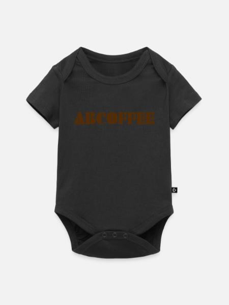 Coffee alphabet - Baby Premium Kurzarmbody - Schwarz