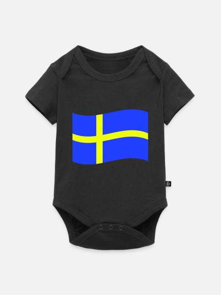 Schweden - Baby Premium Kurzarmbody - Schwarz