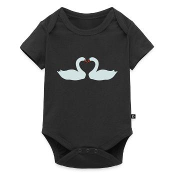 cygne - Body à manches courtes Premium Bébé - noir - Devant