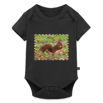 Ecureuil avec une noisette - Body à manches courtes Premium Bébé - noir - Devant