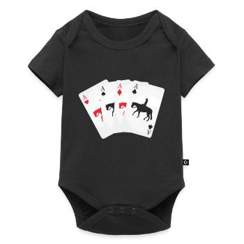 Kartenspiel Westernreiter - Baby Premium Kurzarmbody - Schwarz - Vorne